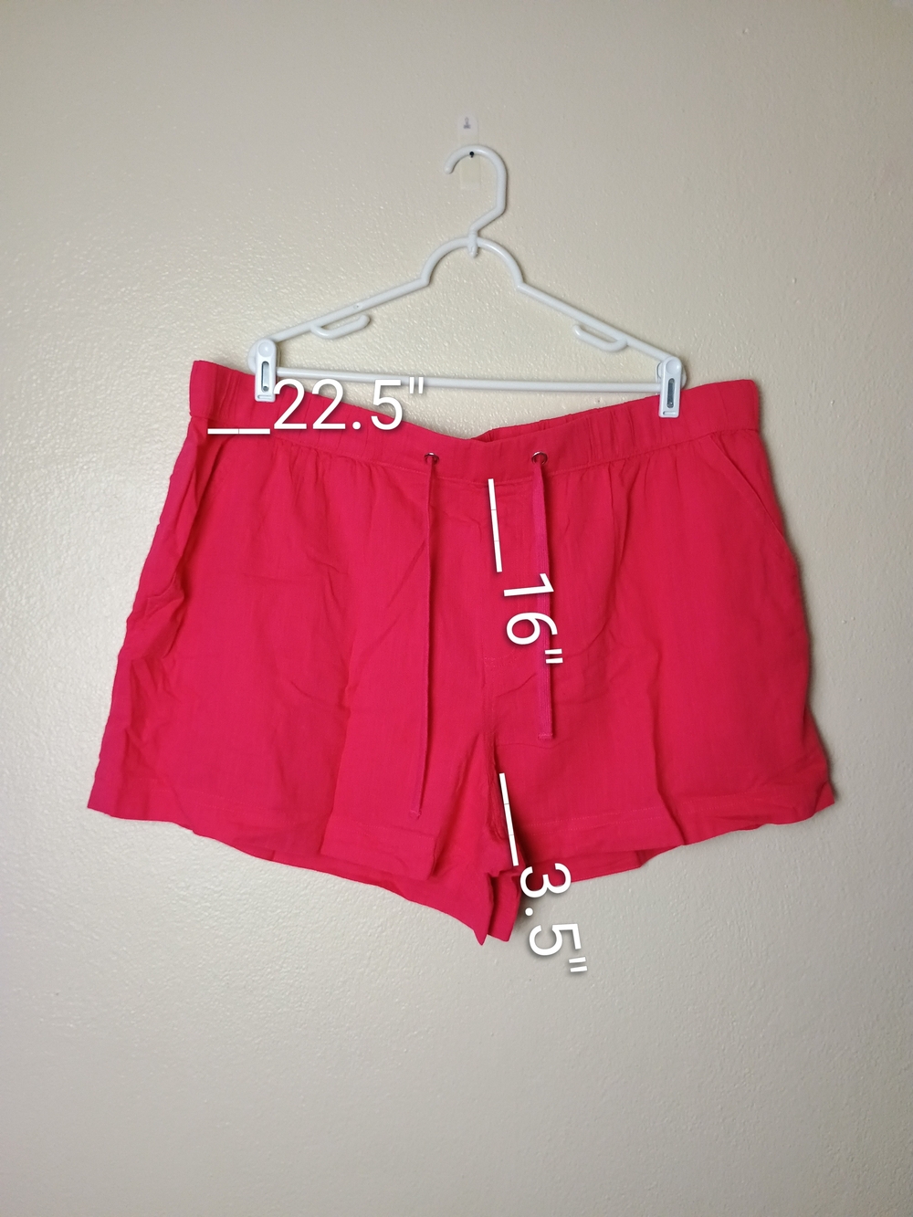 TS Linen Short Plus Size 2X(20W-22W) Drawstring - Raspberry Stone - Picture 2 of 7